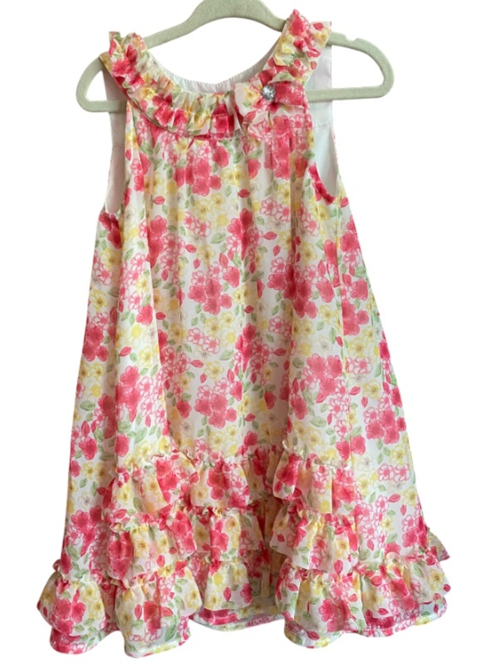 Blueberi Boulevard Floral Ruffle Summer Dress Size 3T